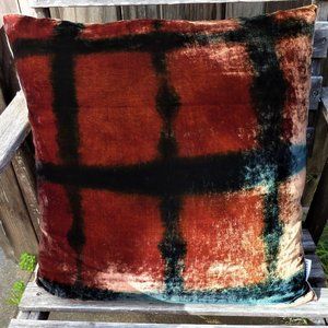 Handmade, Boho Silk Velvet Pillow.19"X19"